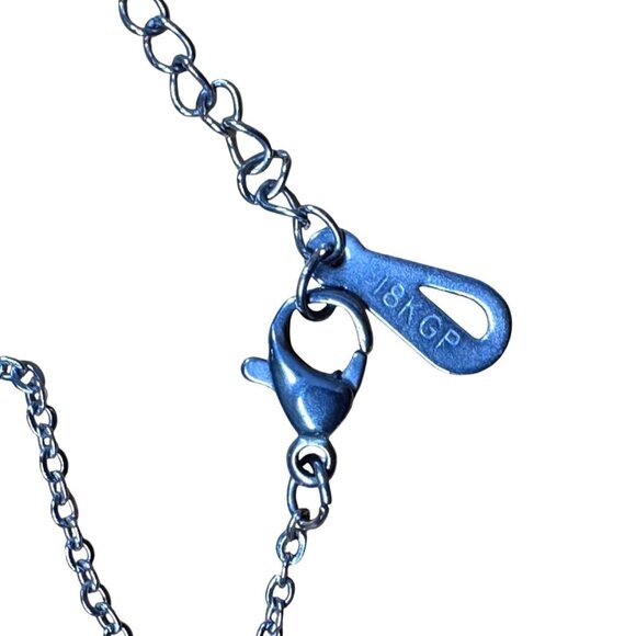 Tiffany & Co. 925 sterling silver heart tag charm and 18 KGP necklace 18" chain - Picture 3 of 7